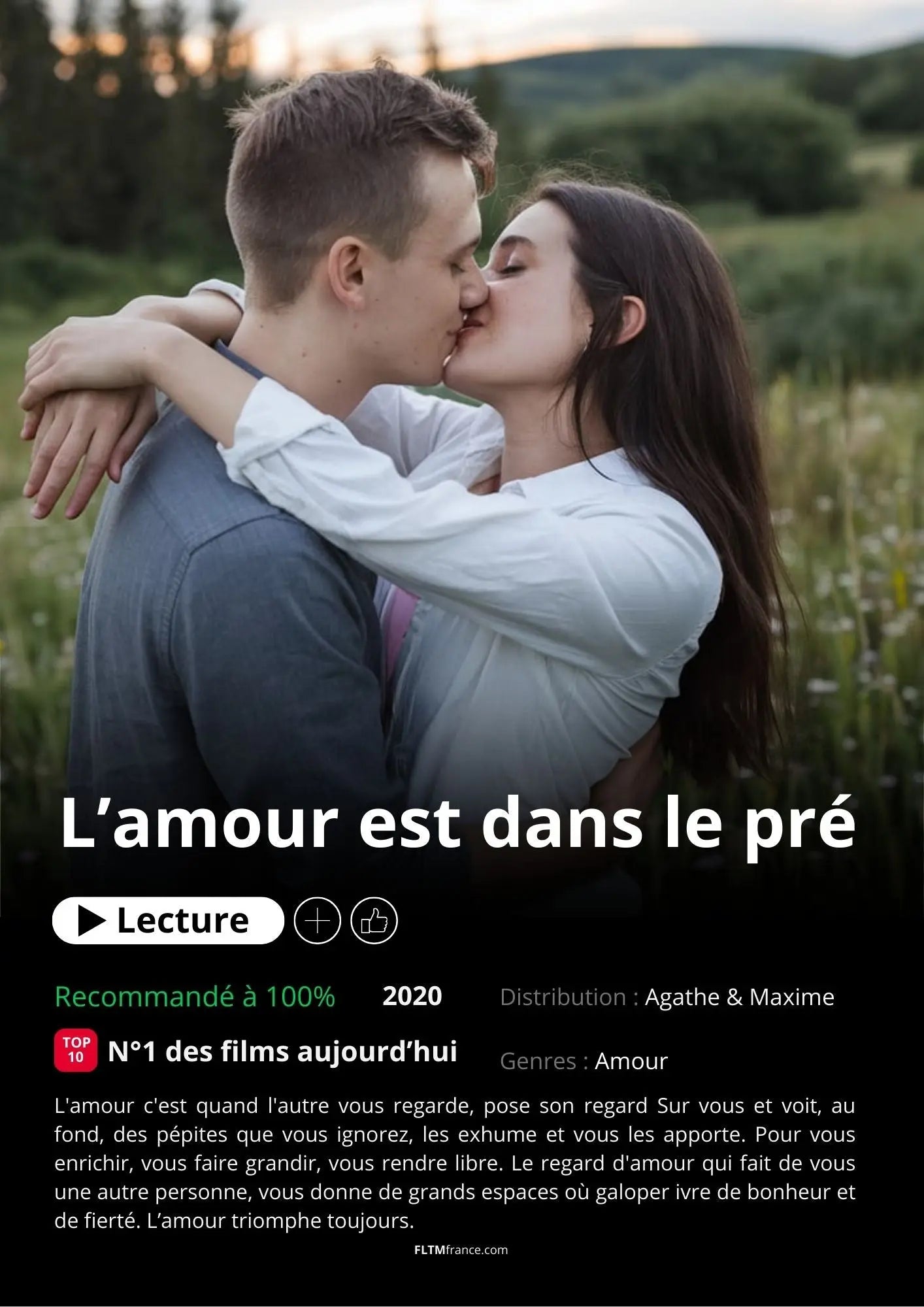 Affiche Netflix couple personnalisée FLTMfrance