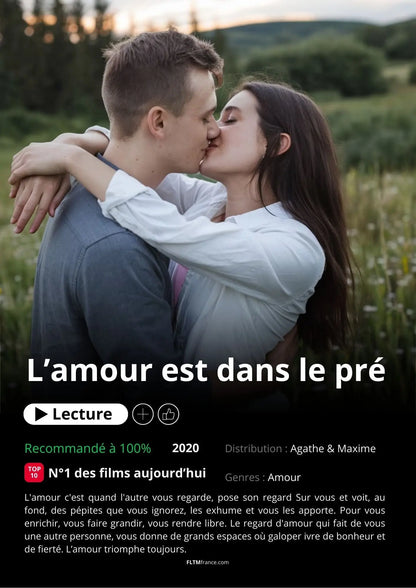 Affiche Netflix couple personnalisée FLTMfrance