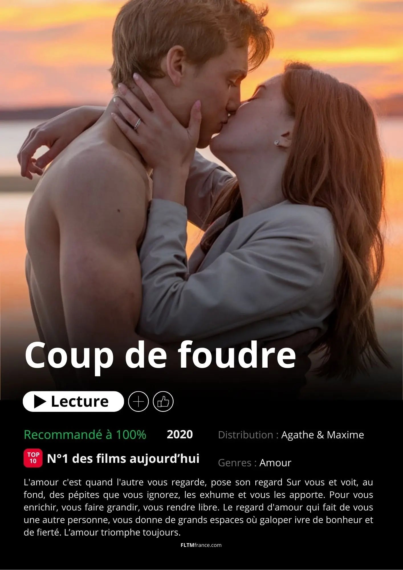 Affiche Netflix couple personnalisée FLTMfrance