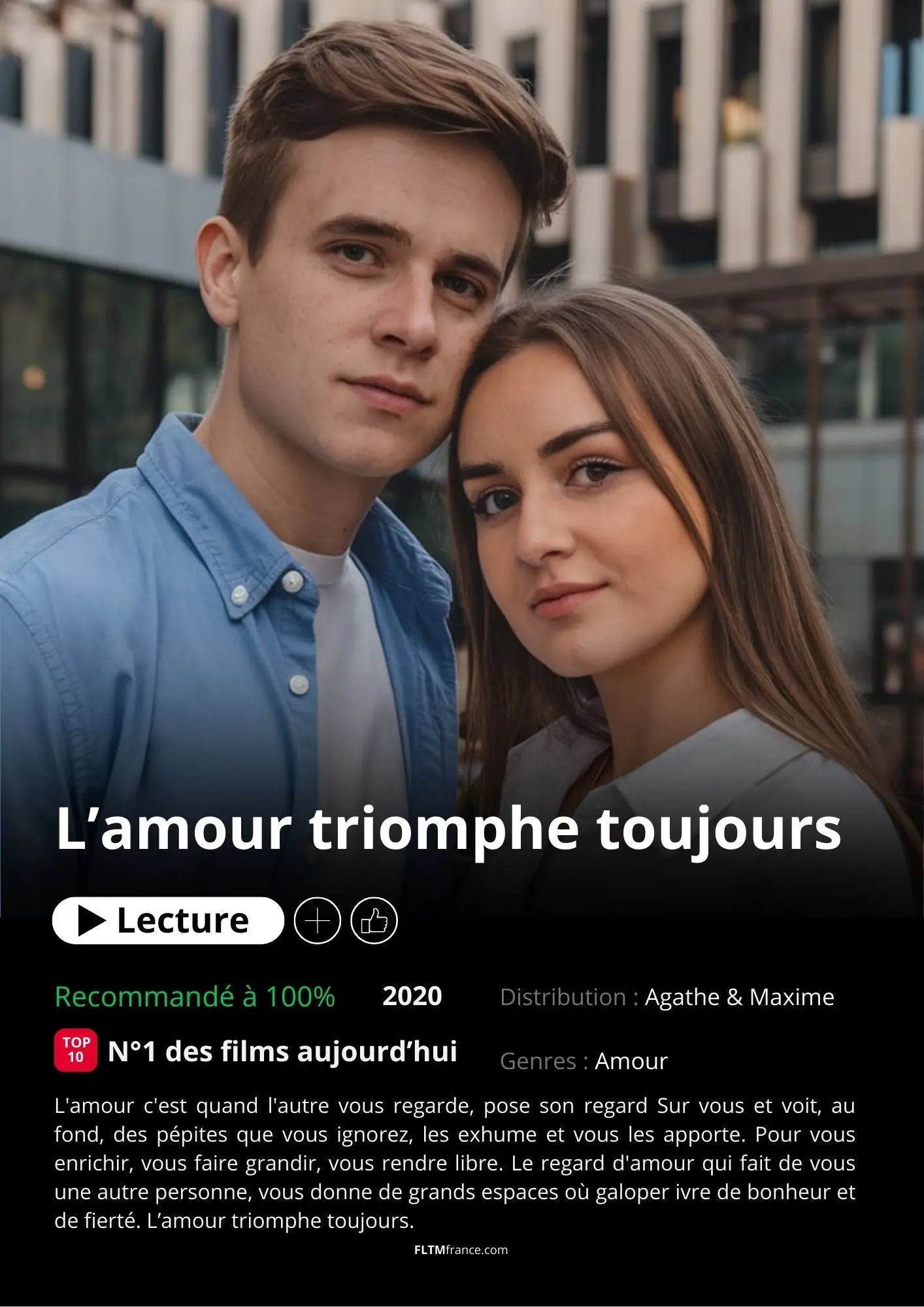 Affiche Netflix couple personnalisée FLTMfrance