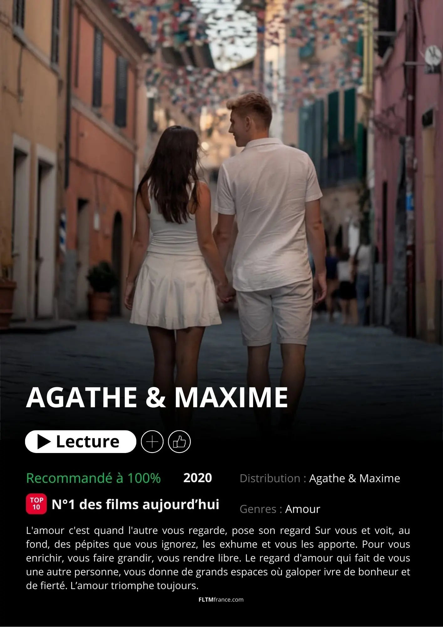 Affiche Netflix couple personnalisée FLTMfrance