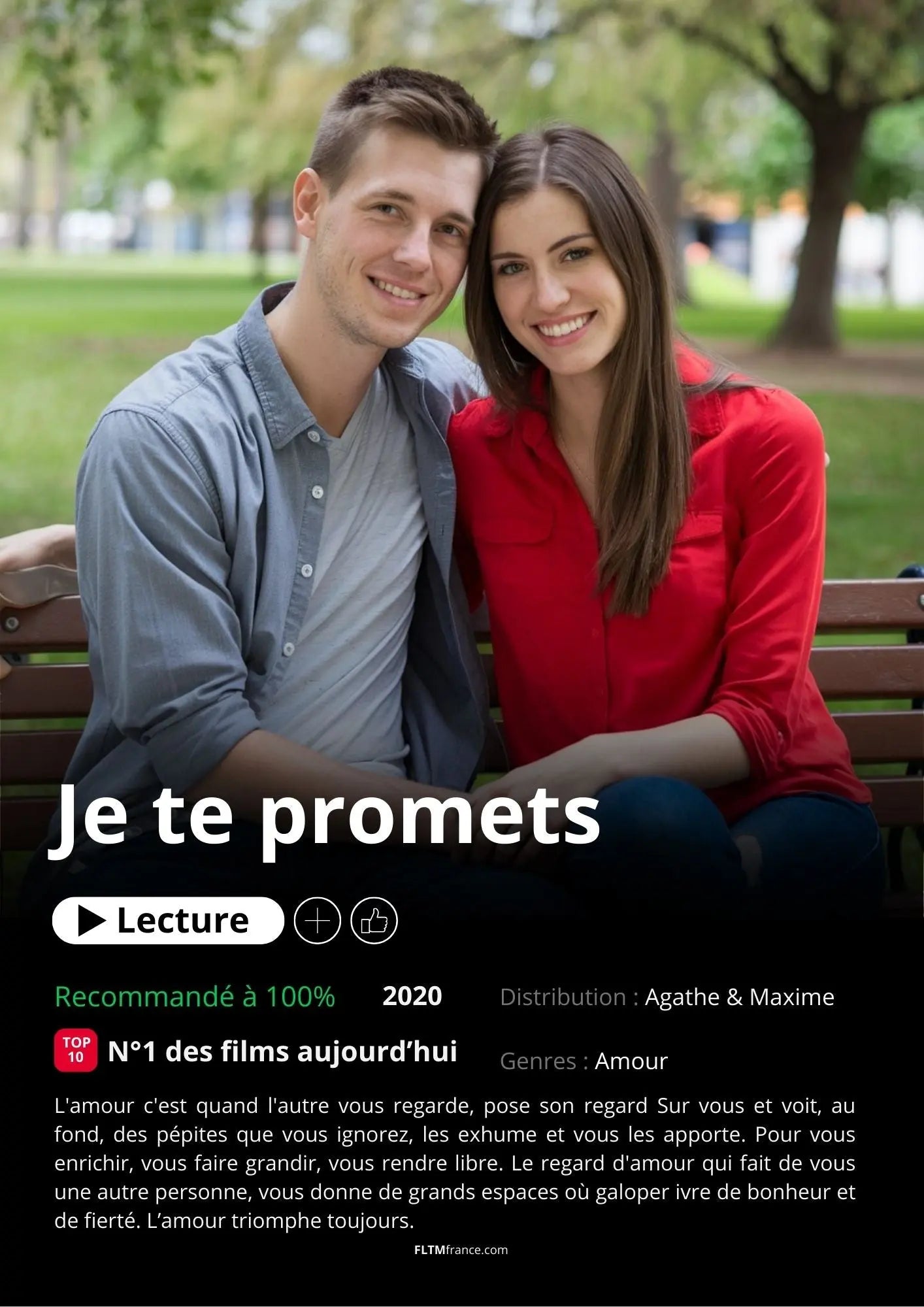 Affiche Netflix couple personnalisée FLTMfrance