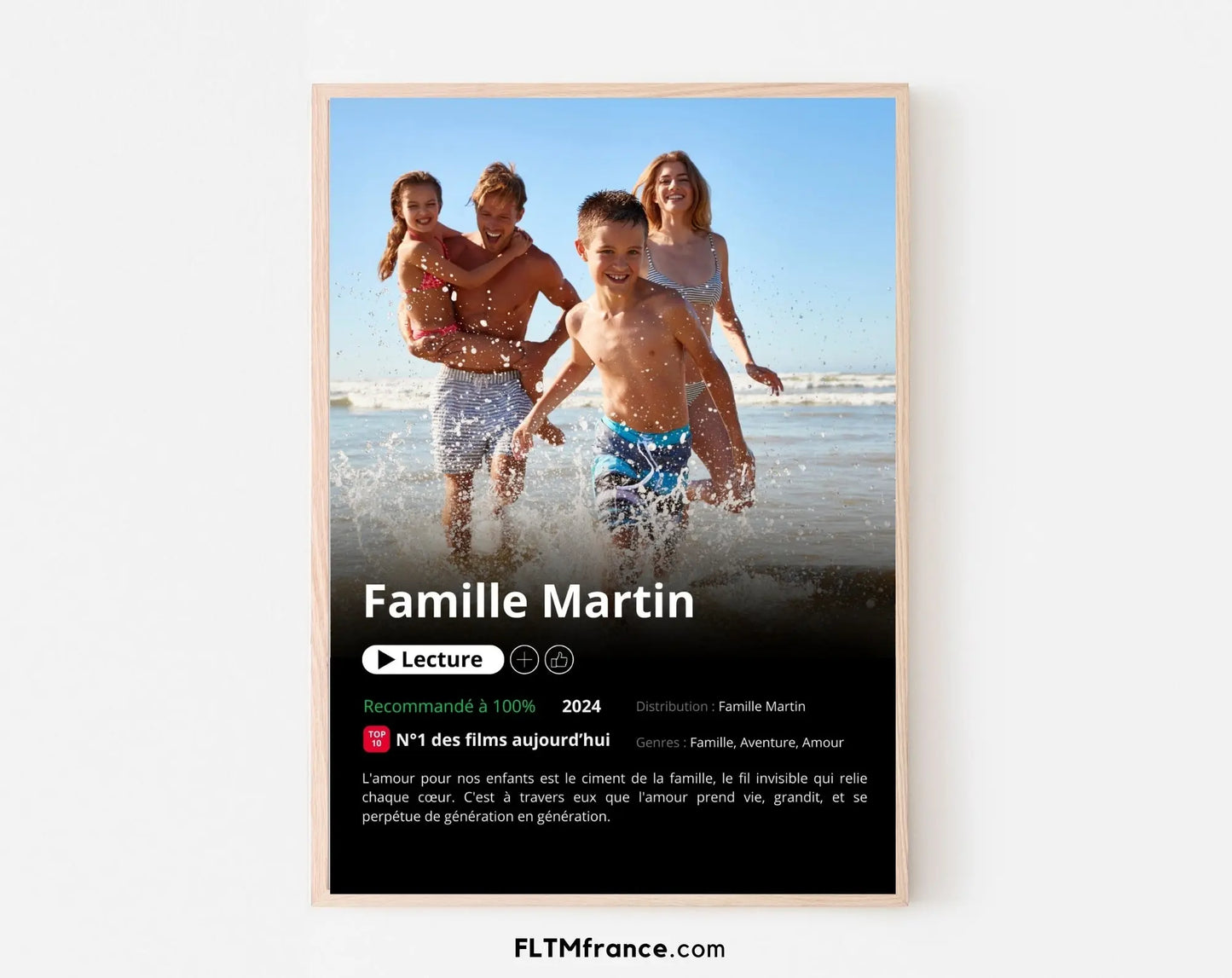 Affiche Netflix famille personnalisée FLTMfrance