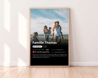 Affiche Netflix famille personnalisée FLTMfrance