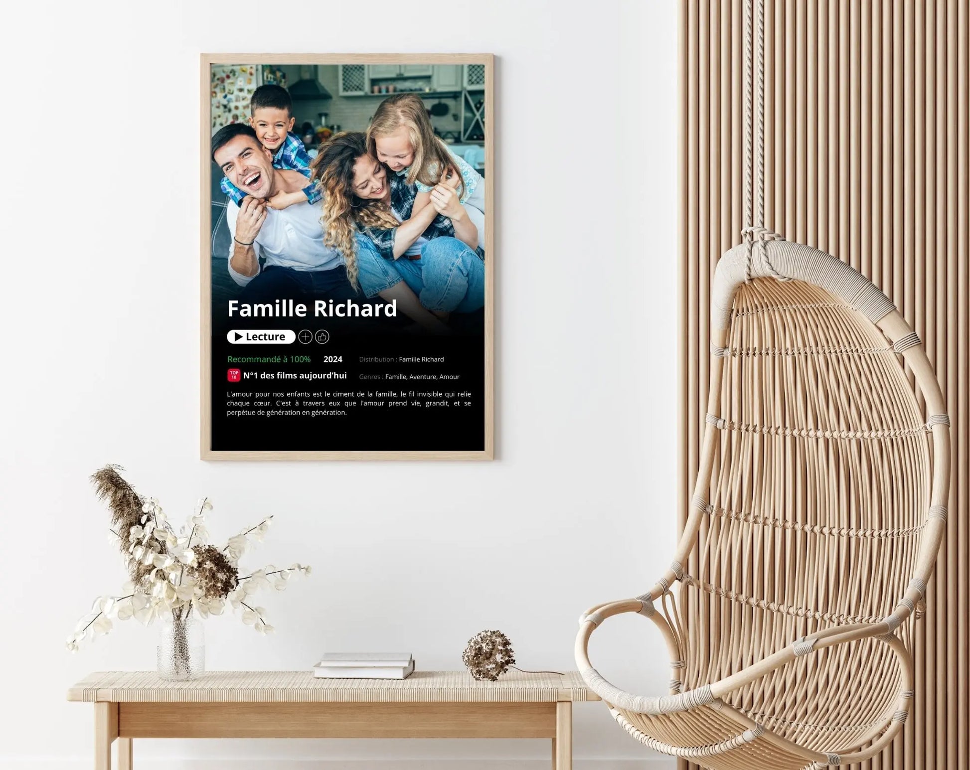 Affiche Netflix famille personnalisée FLTMfrance