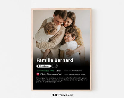 Affiche Netflix famille personnalisée FLTMfrance