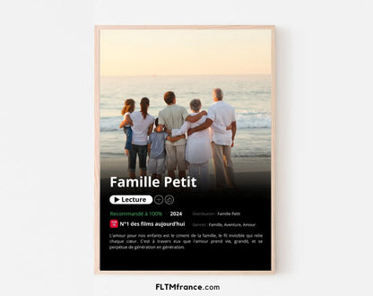 Affiche Netflix famille personnalisée FLTMfrance