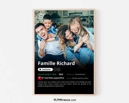 Affiche Netflix famille personnalisée FLTMfrance