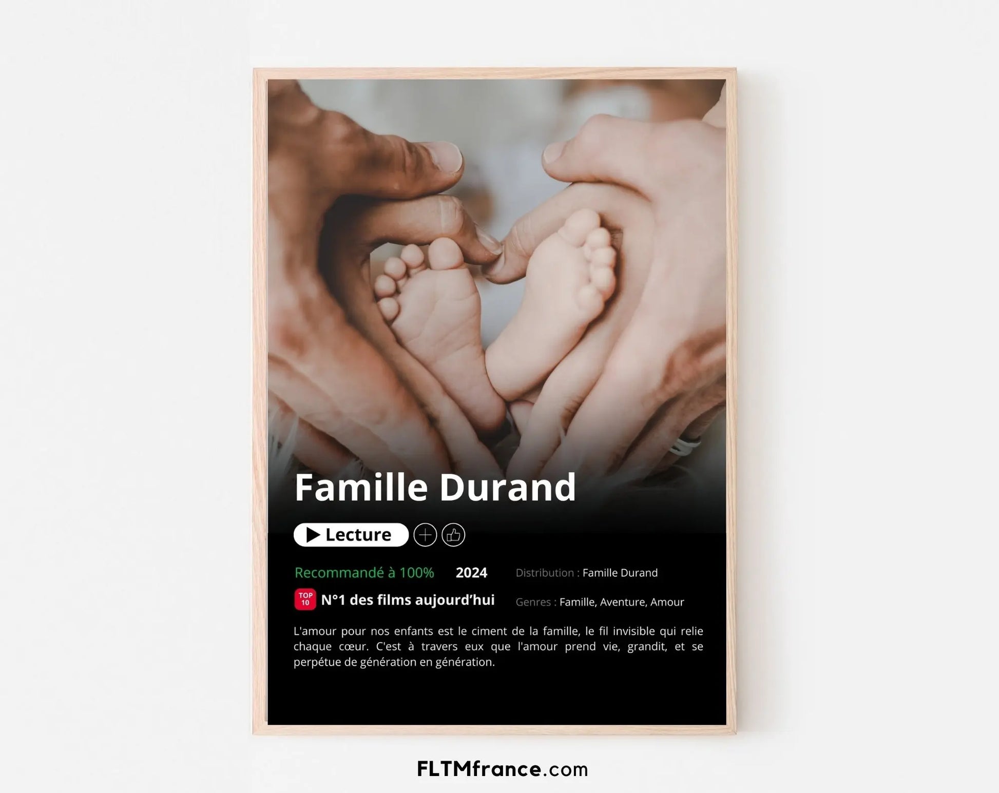 Affiche Netflix famille personnalisée FLTMfrance