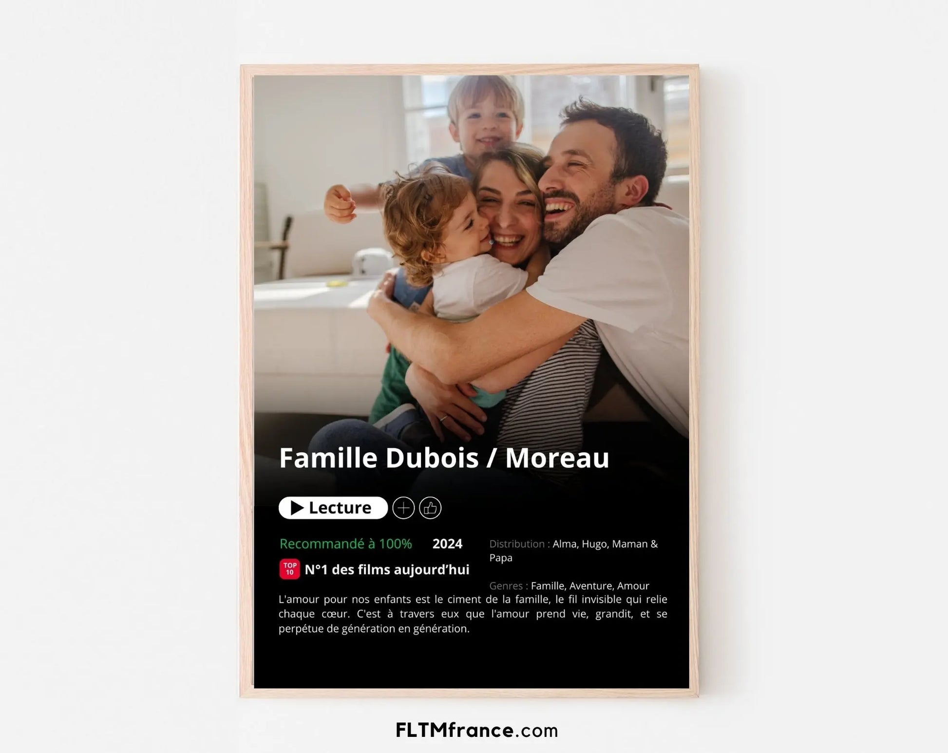 Affiche Netflix famille personnalisée FLTMfrance