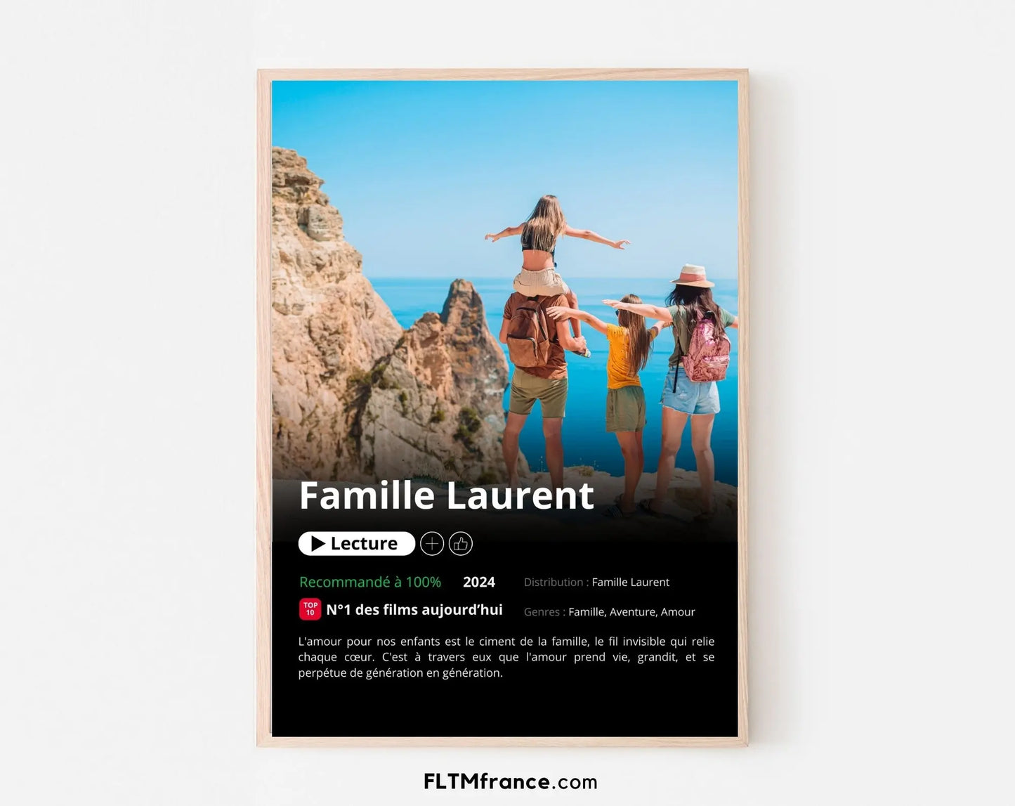 Affiche Netflix famille personnalisée FLTMfrance