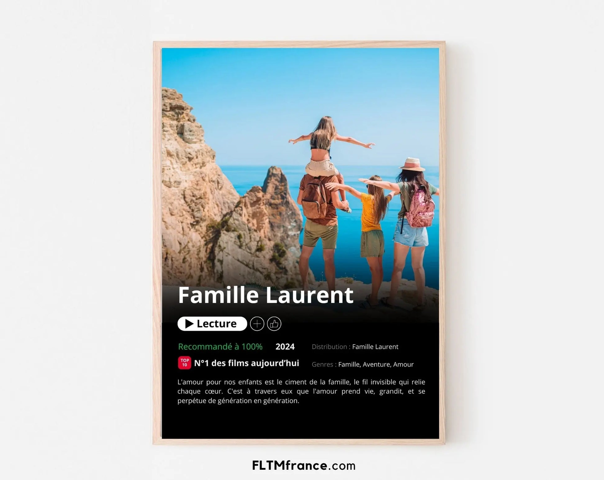 Affiche Netflix famille personnalisée FLTMfrance