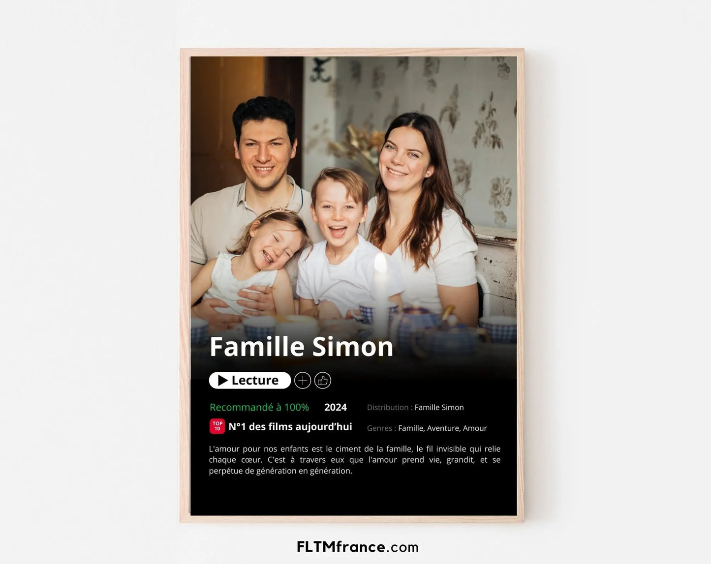 Affiche Netflix famille personnalisée FLTMfrance