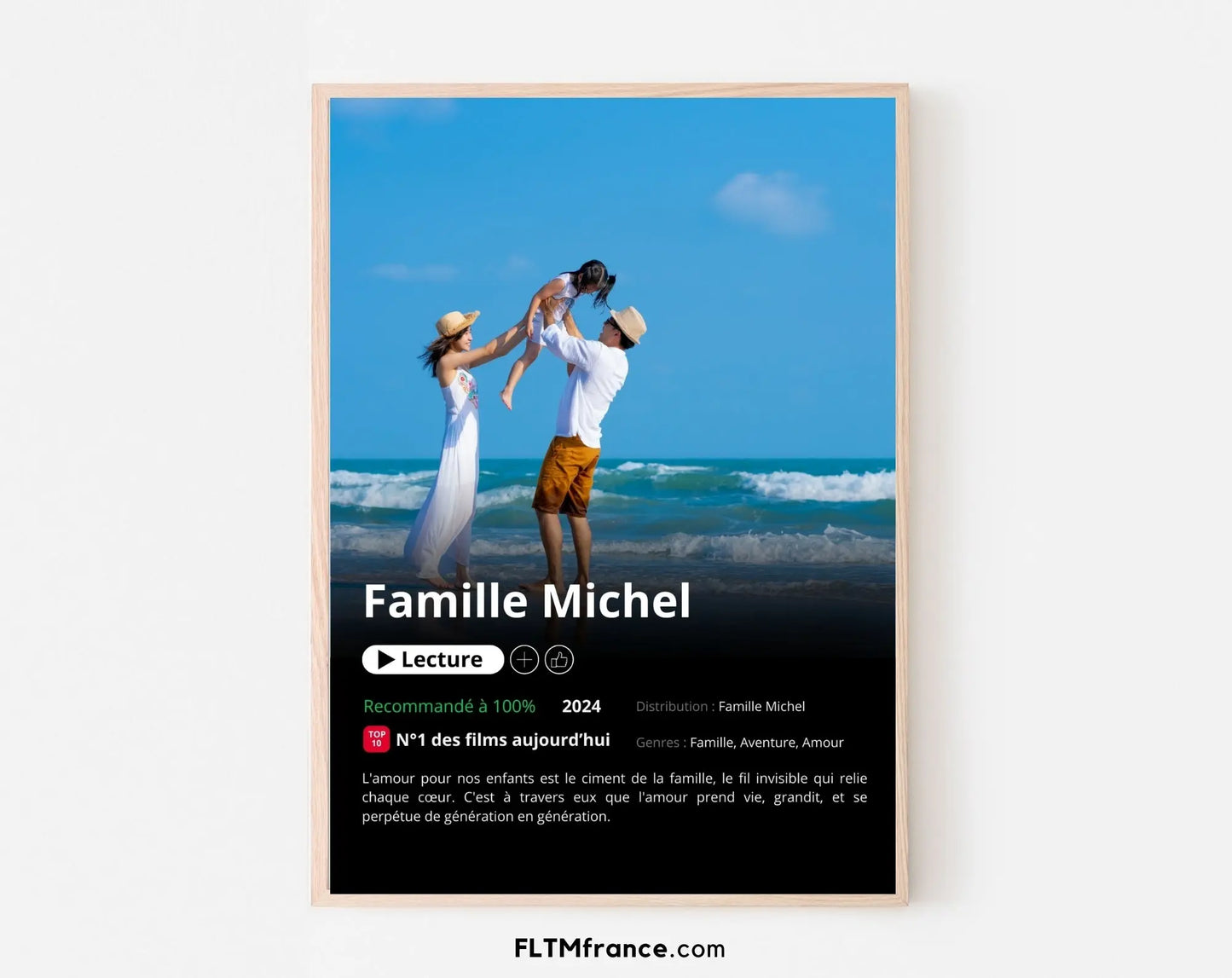 Affiche Netflix famille personnalisée FLTMfrance