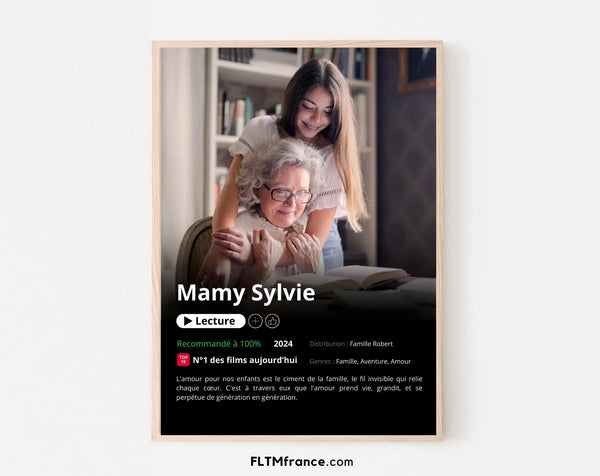 Affiche Netflix grand-mère personnalisée