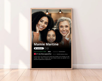 Affiche Netflix grand-mère personnalisée FLTMfrance