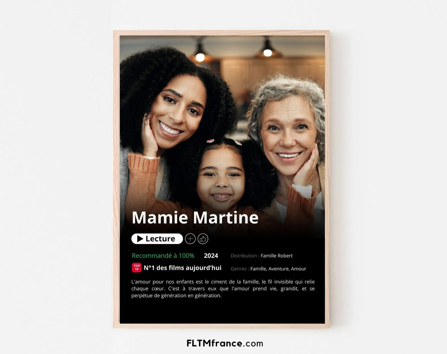 Affiche Netflix grand-mère personnalisée FLTMfrance