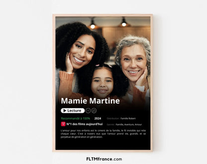 Affiche Netflix grand-mère personnalisée FLTMfrance