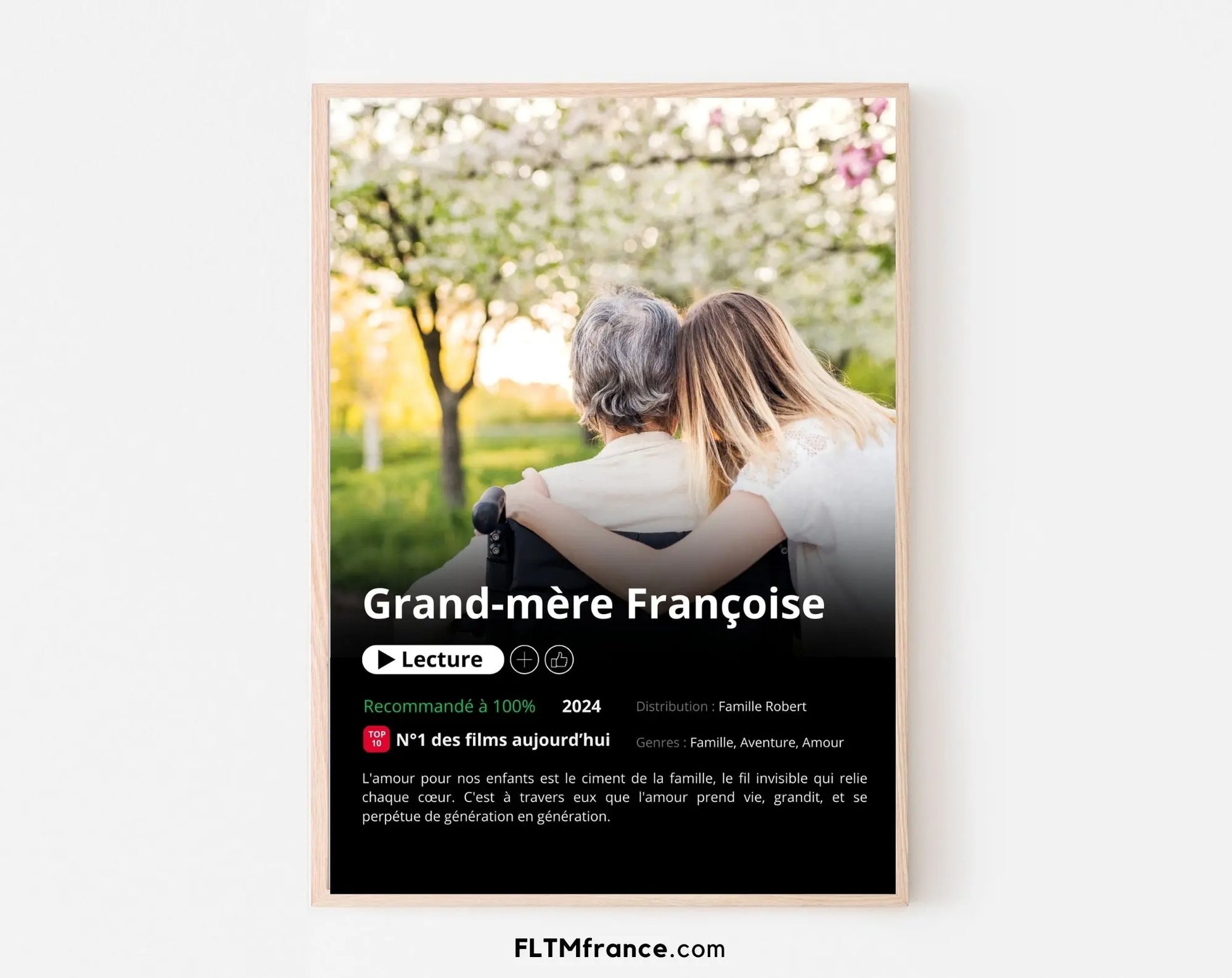 Affiche Netflix grand-mère personnalisée FLTMfrance