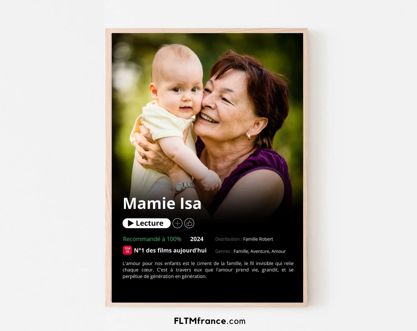 Affiche Netflix grand-mère personnalisée FLTMfrance