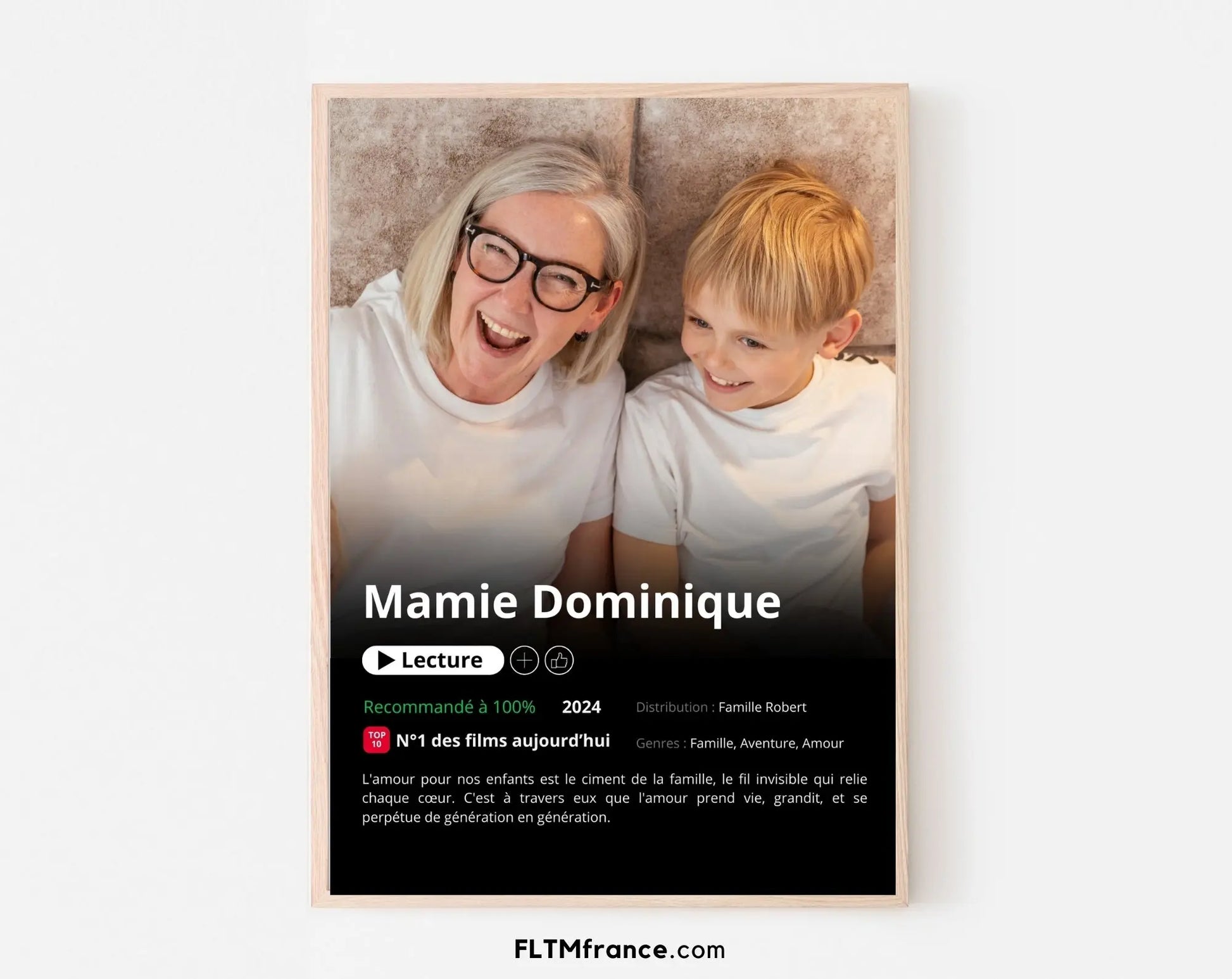 Affiche Netflix grand-mère personnalisée FLTMfrance