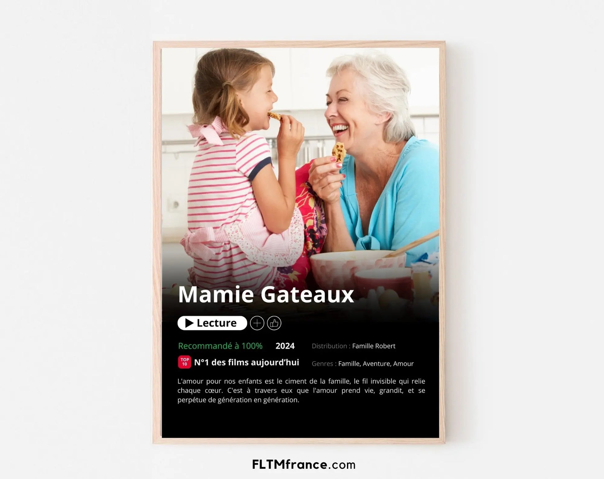 Affiche Netflix grand-mère personnalisée FLTMfrance