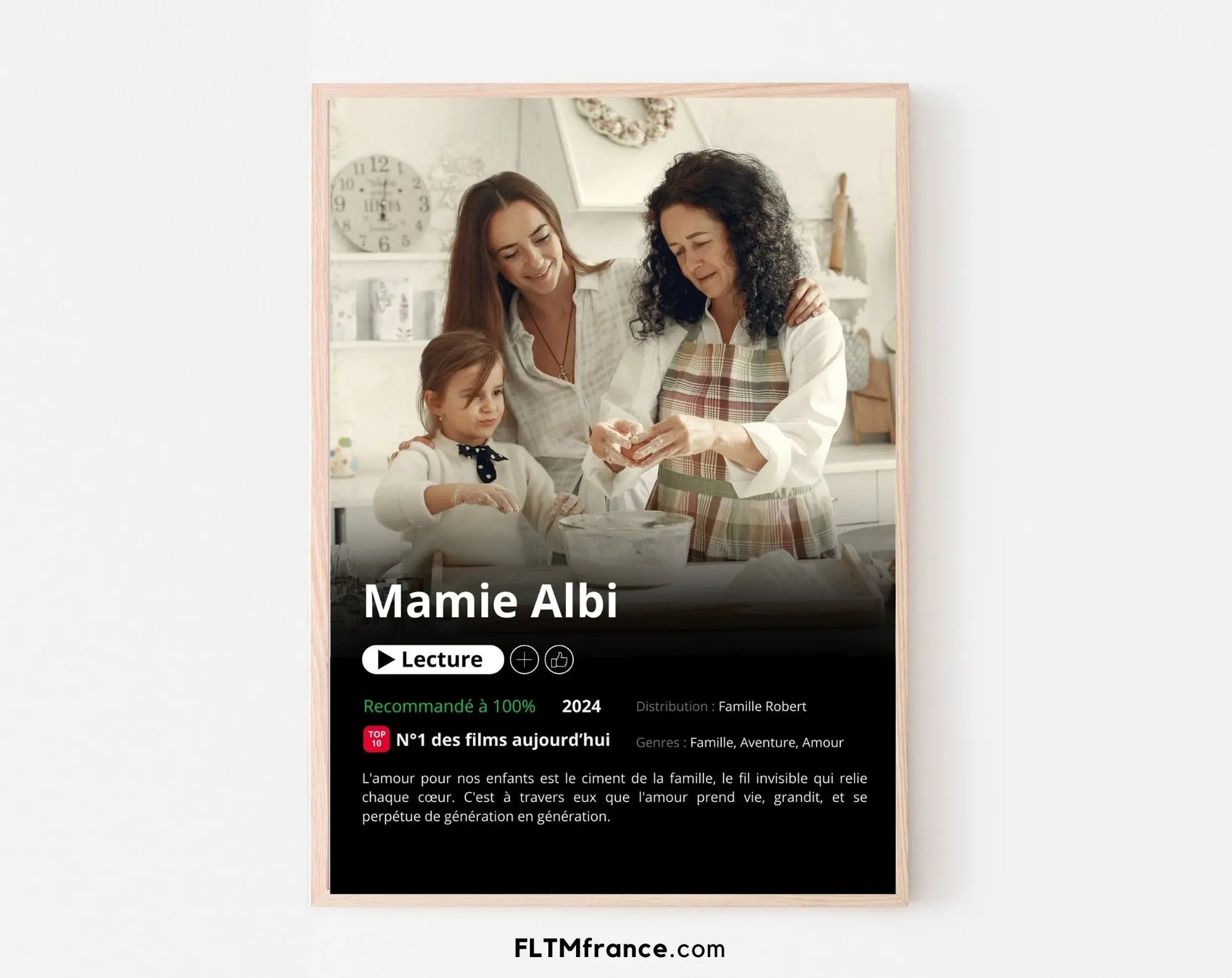 Affiche Netflix grand-mère personnalisée FLTMfrance