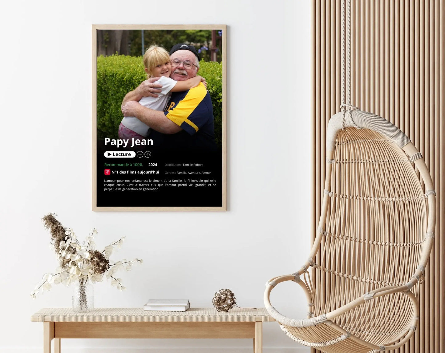 Affiche Netflix grand-père personnalisée FLTMfrance