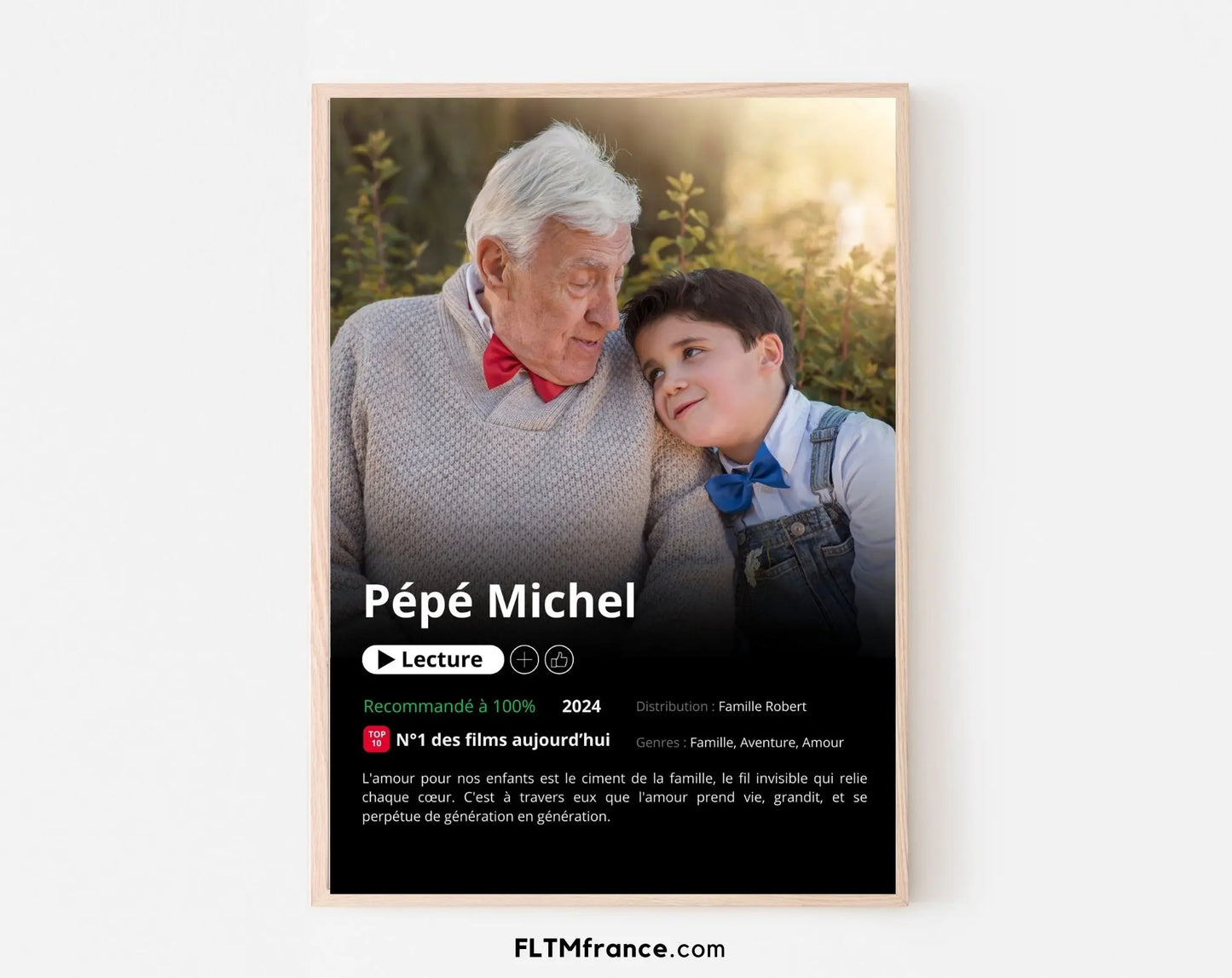 Affiche Netflix grand-père personnalisée FLTMfrance