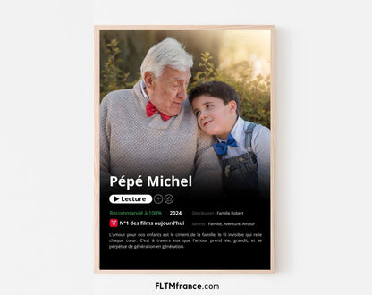 Affiche Netflix grand-père personnalisée FLTMfrance