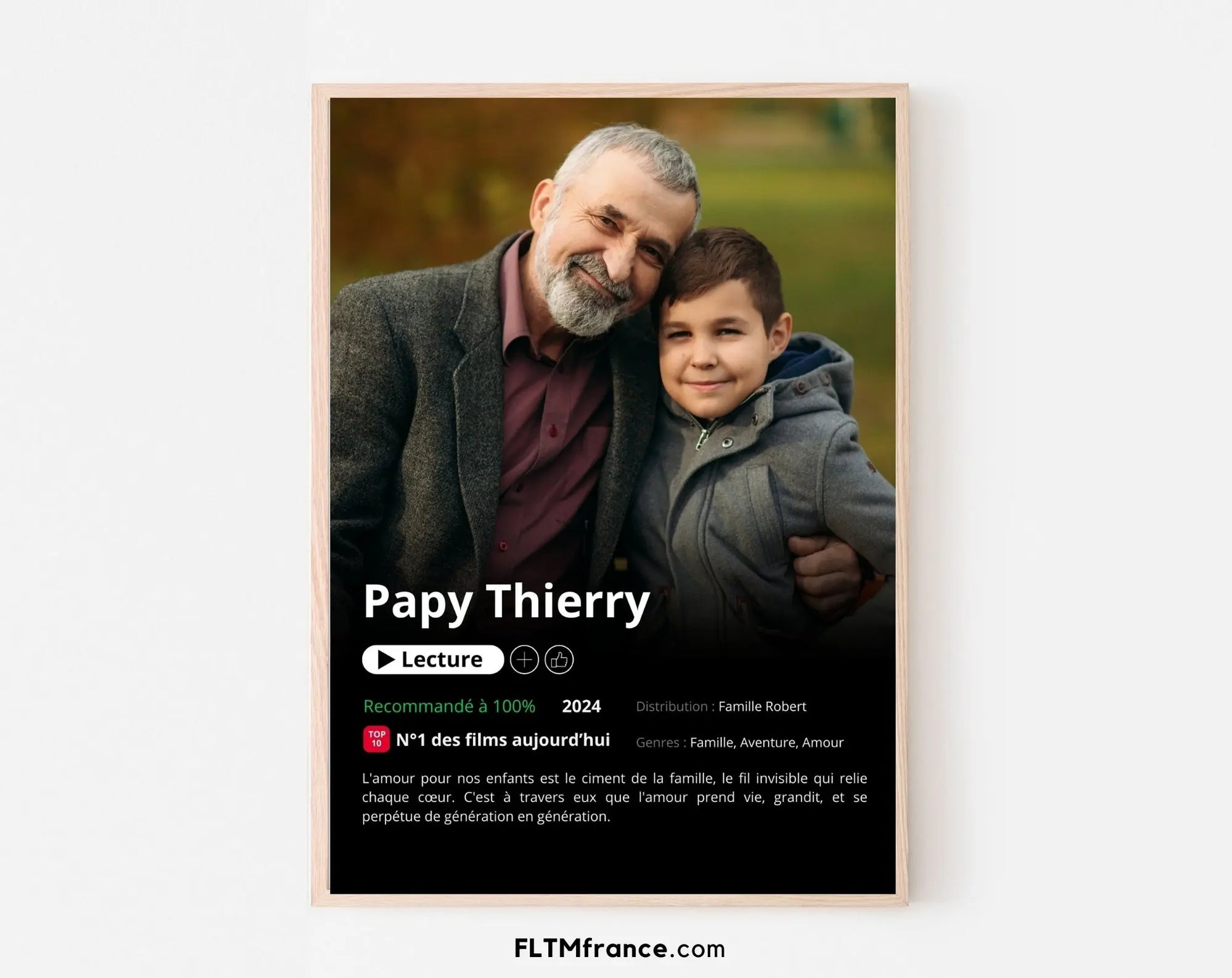 Affiche Netflix grand-père personnalisée FLTMfrance