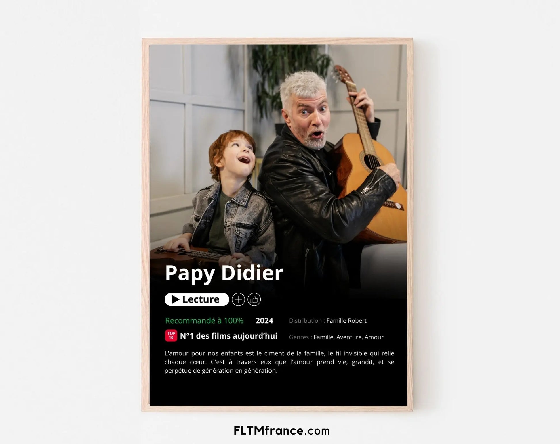 Affiche Netflix grand-père personnalisée FLTMfrance