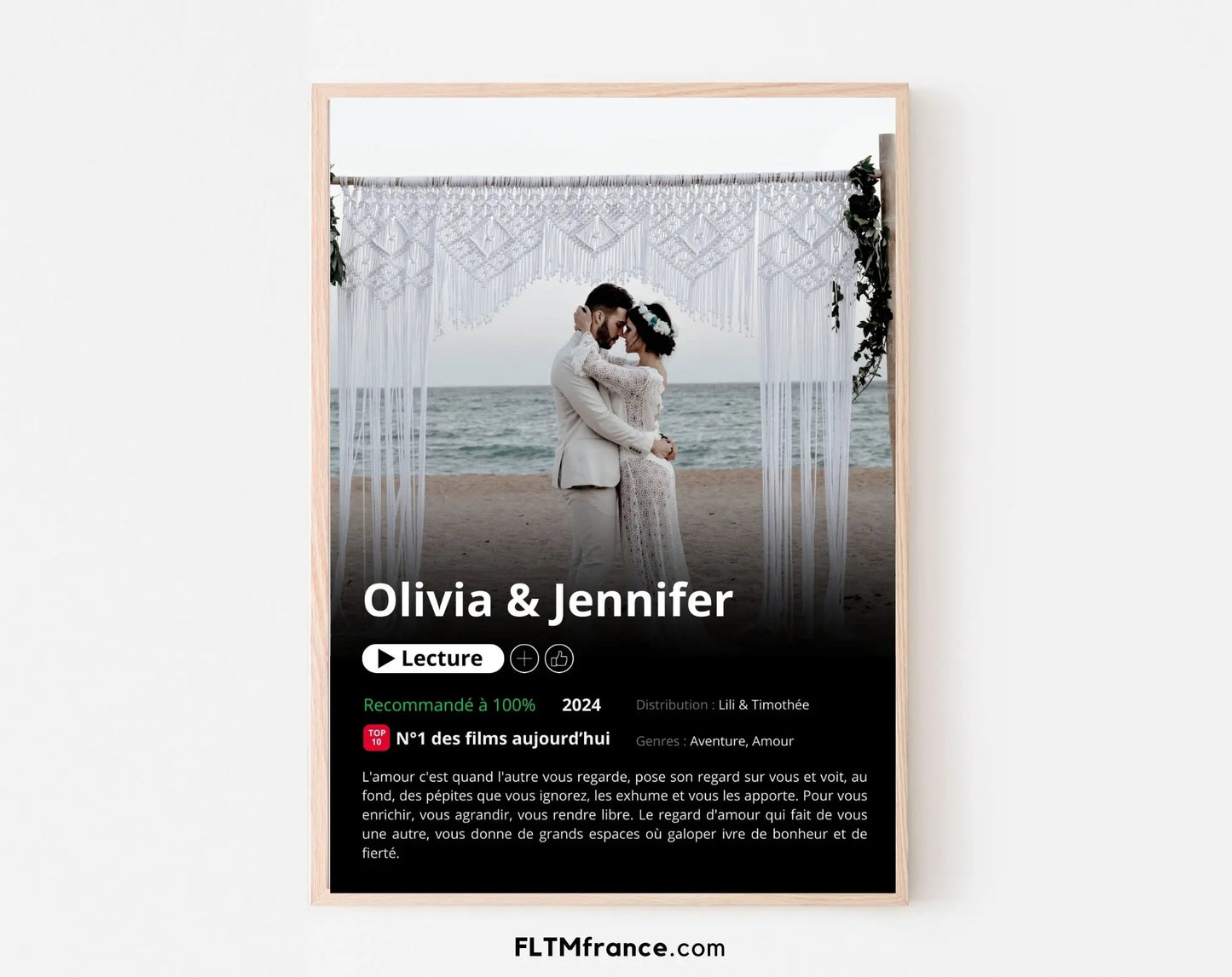 Affiche Netflix mariage personnalisée FLTMfrance