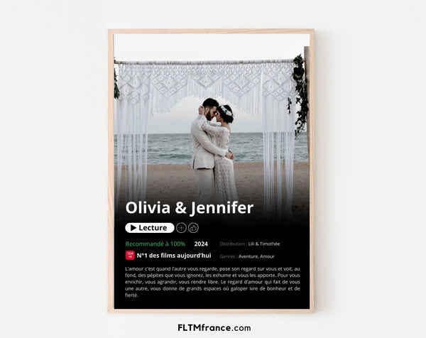 Affiche Netflix mariage personnalisée