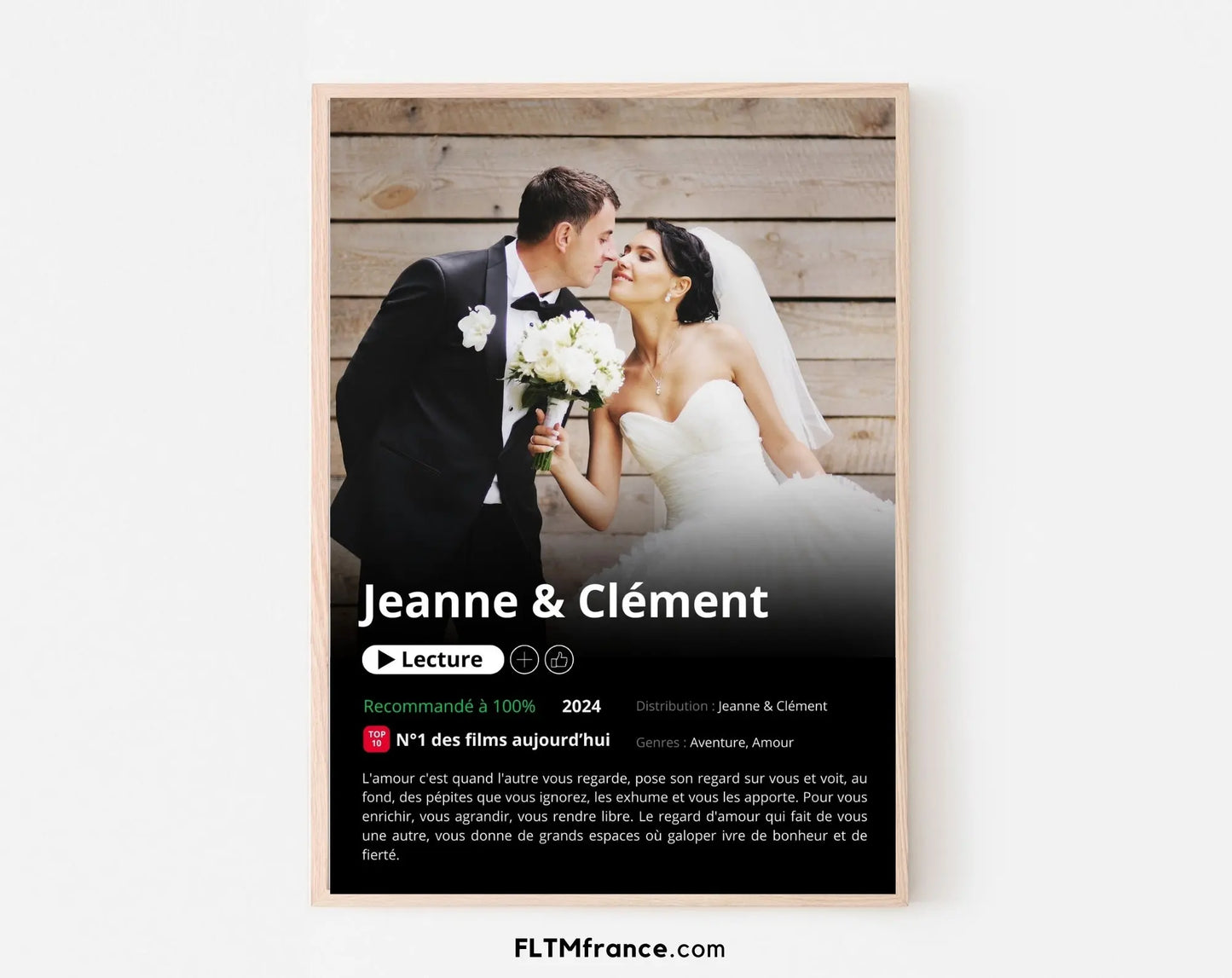 Affiche Netflix mariage personnalisée FLTMfrance