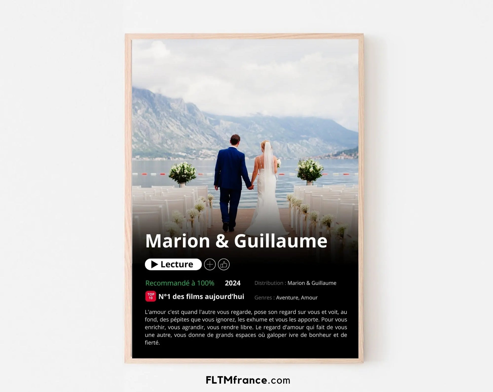 Affiche Netflix mariage personnalisée FLTMfrance