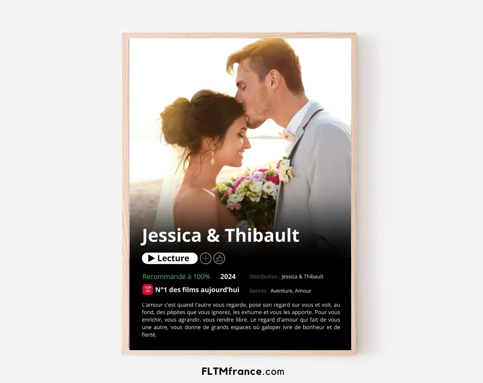 Affiche Netflix mariage personnalisée FLTMfrance