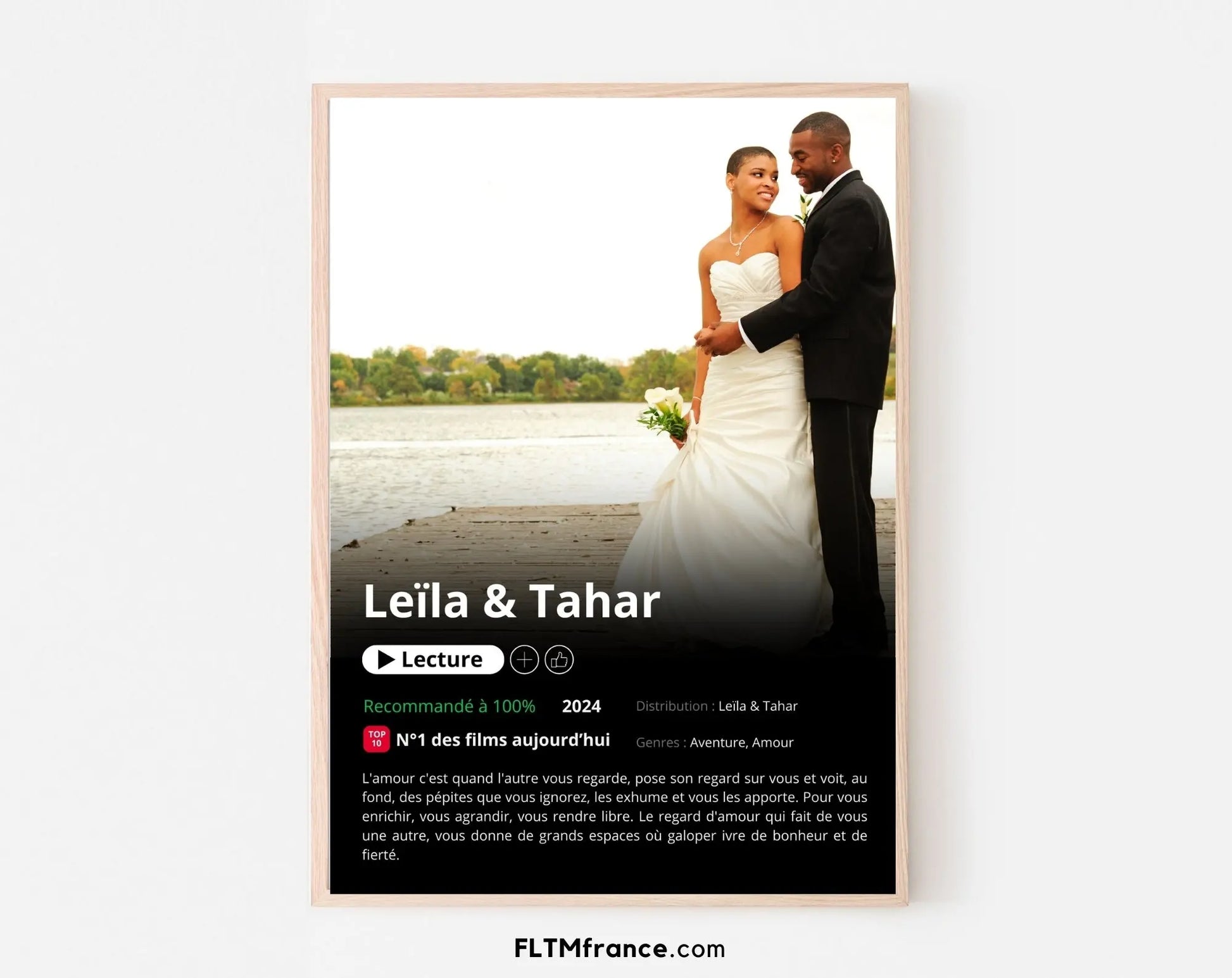 Affiche Netflix mariage personnalisée FLTMfrance