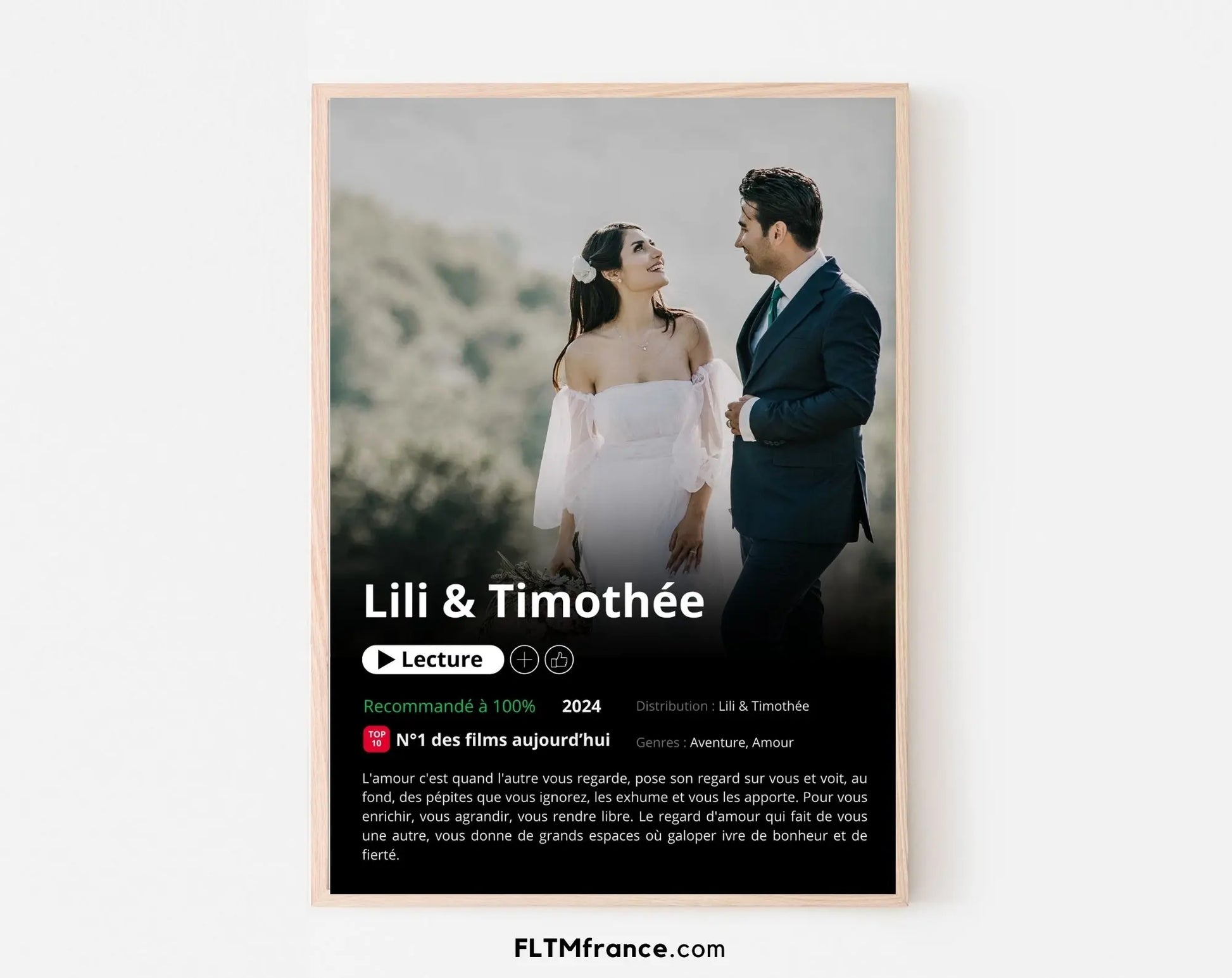 Affiche Netflix mariage personnalisée FLTMfrance