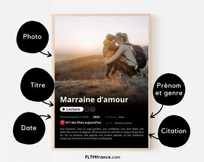 Affiche Netflix marraine personnalisée FLTMfrance