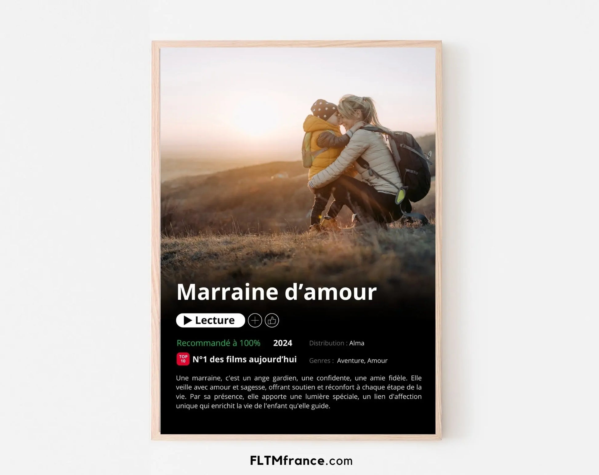 Affiche Netflix marraine personnalisée FLTMfrance