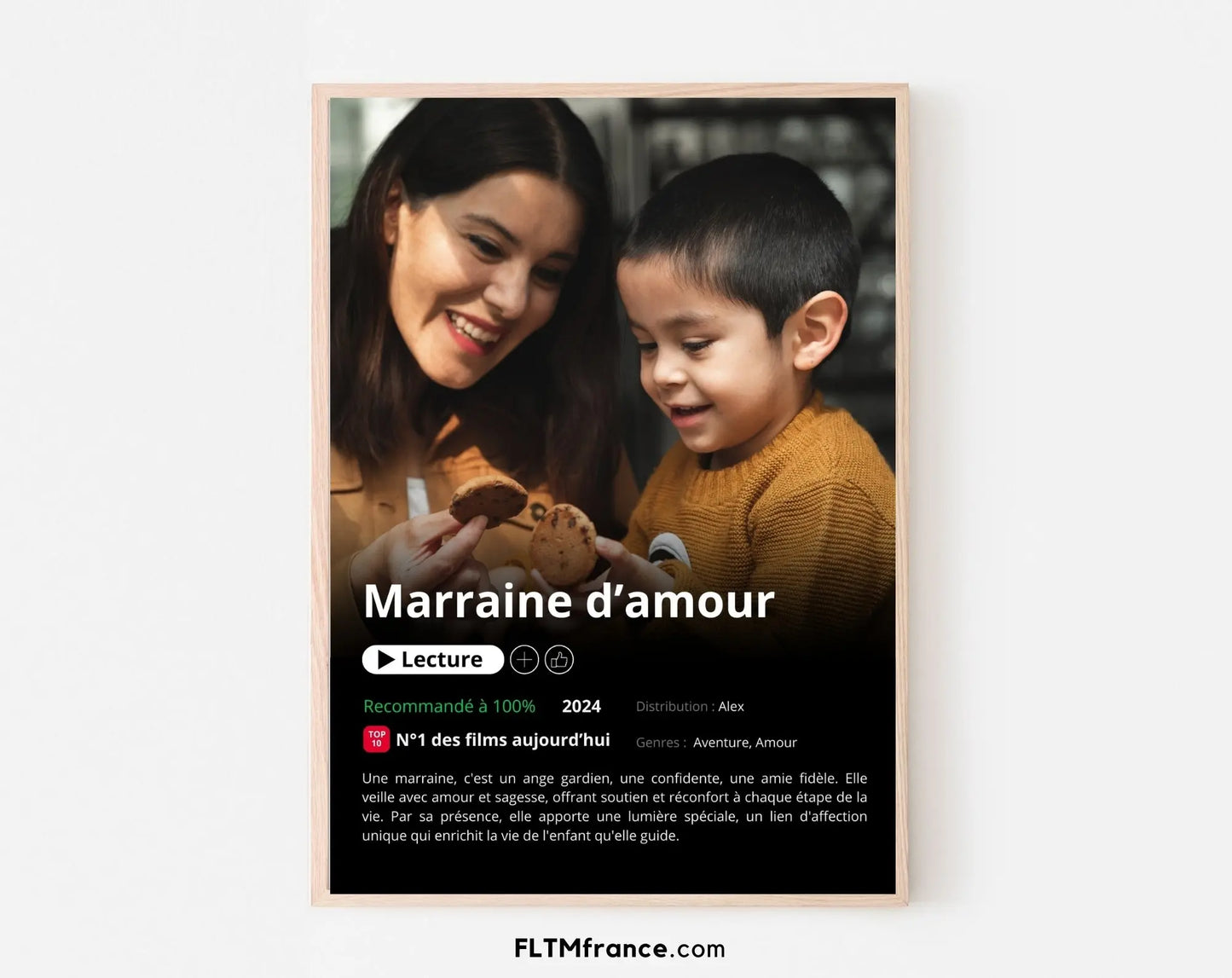 Affiche Netflix marraine personnalisée FLTMfrance