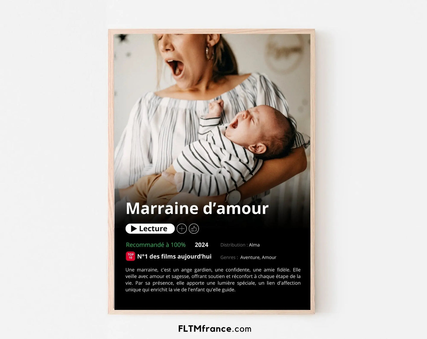 Affiche Netflix marraine personnalisée FLTMfrance