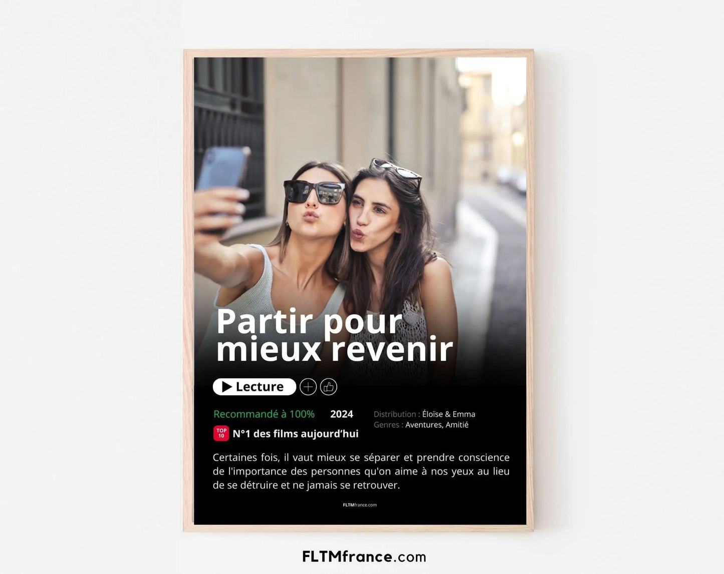 Affiche Netflix meilleure amie personnalisée FLTMfrance