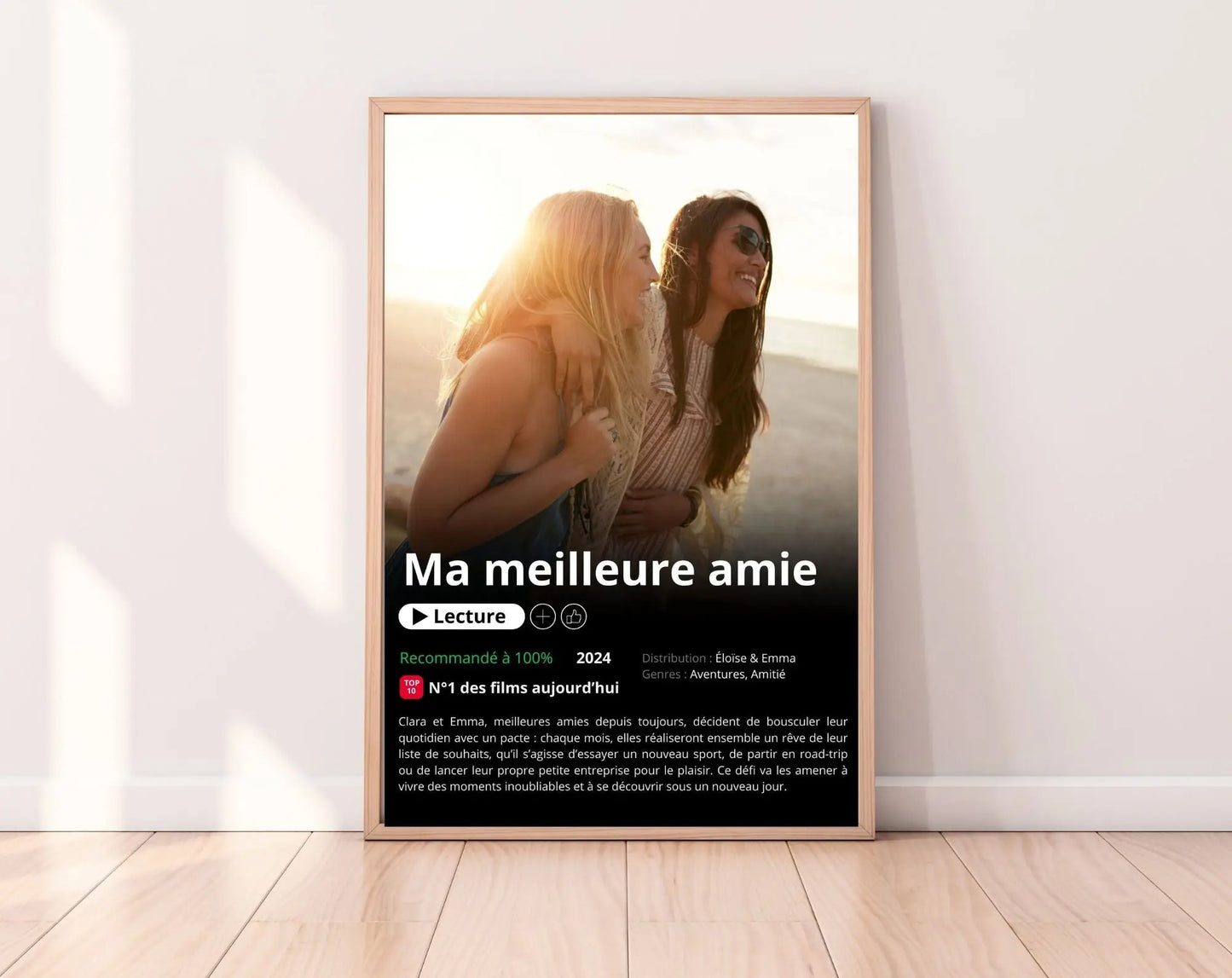 Affiche Netflix meilleure amie personnalisée FLTMfrance