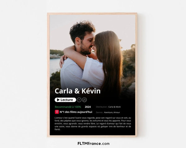 Affiche Netflix couple personnalisée
