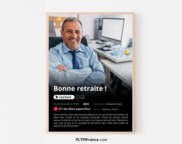 Affiche Netflix retraite personnalisée