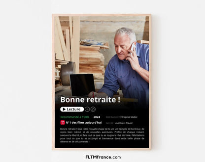 Affiche Netflix retraite personnalisée FLTMfrance