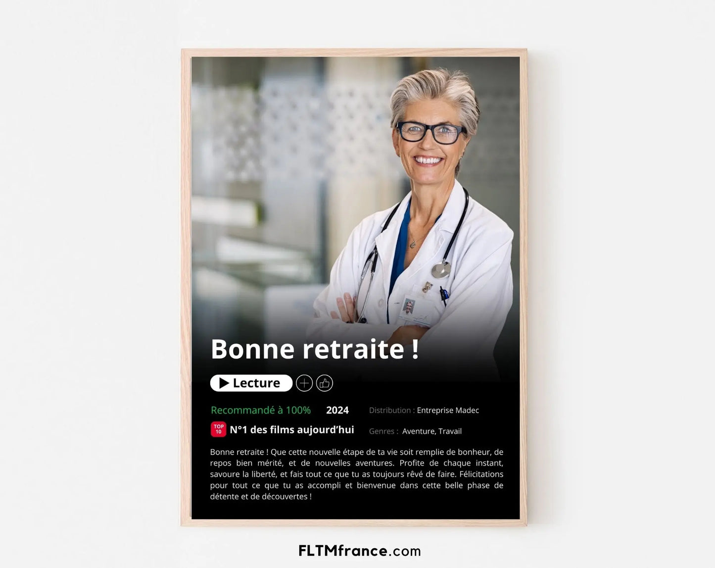 Affiche Netflix retraite personnalisée FLTMfrance