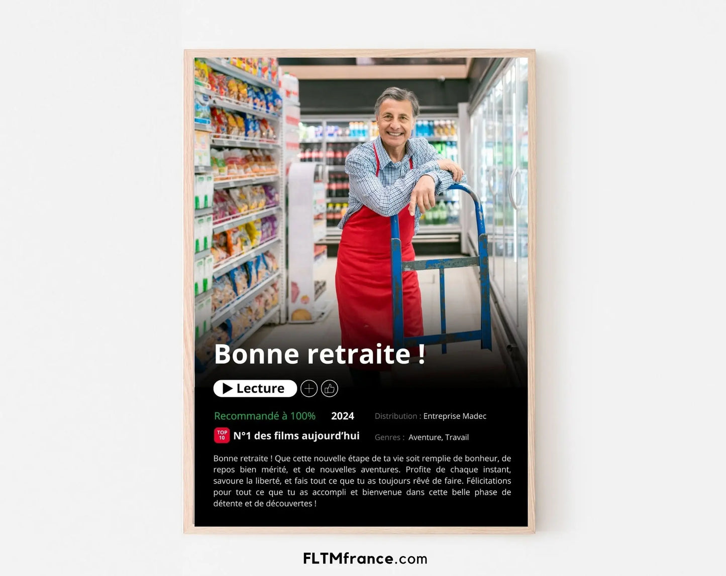 Affiche Netflix retraite personnalisée FLTMfrance